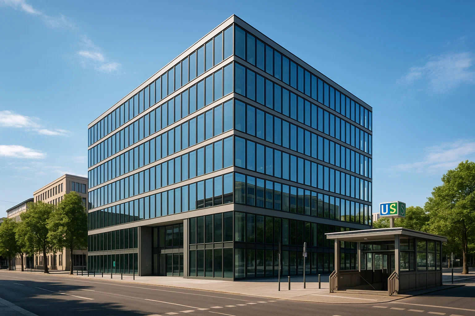 Bâtiment de bureaux moderne bien situé avec accès facile aux transports publics